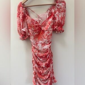 Sky to Moon Red and pink Floral Dress